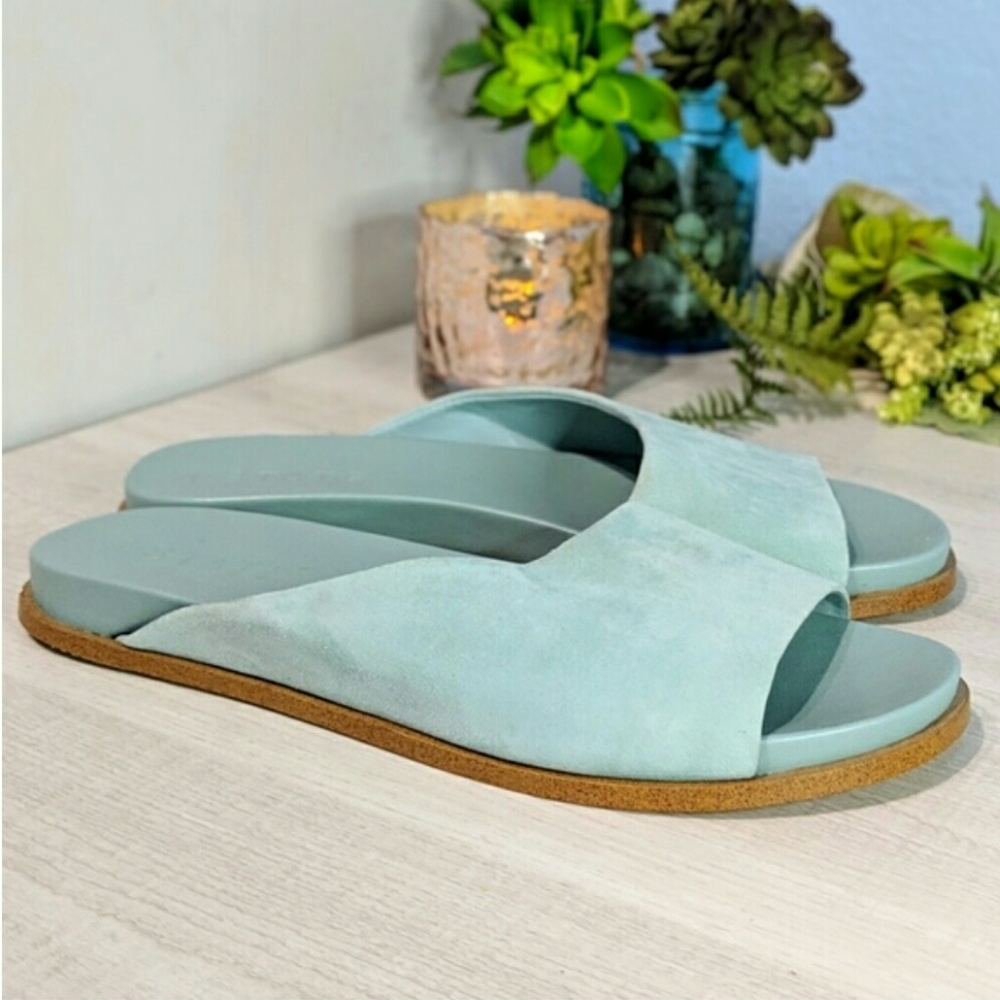 1. State Seaglass Lyx Suede Slides Size 7.5
